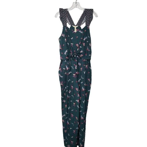 Matilda Jane Evergreen Dream Jumpsuit Romper Size Small Butterfly Birds - Picture 2 of 9
